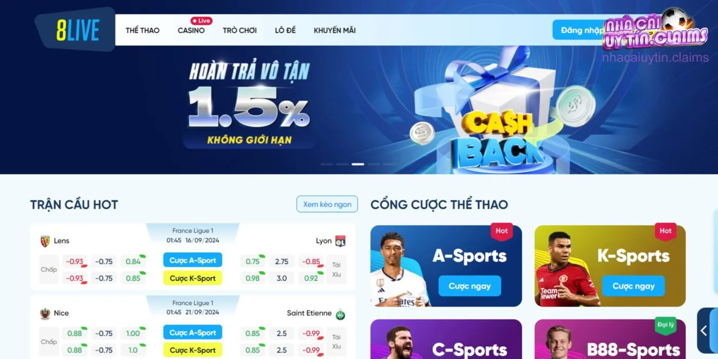8Live là địa chỉ cá cược uy tín cho mọi tay chơi