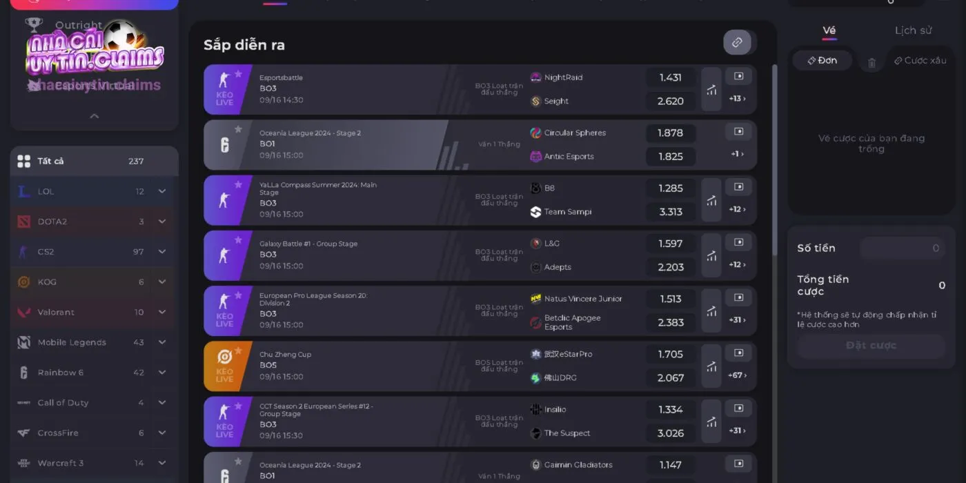 Cá Cược Esports Tại Kèo Nhà Cái MAY88