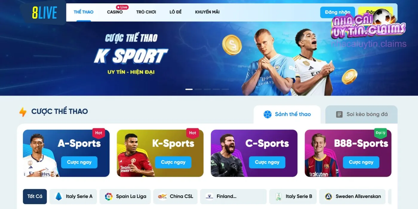 Các sảnh cược thể thao tại nhà cái