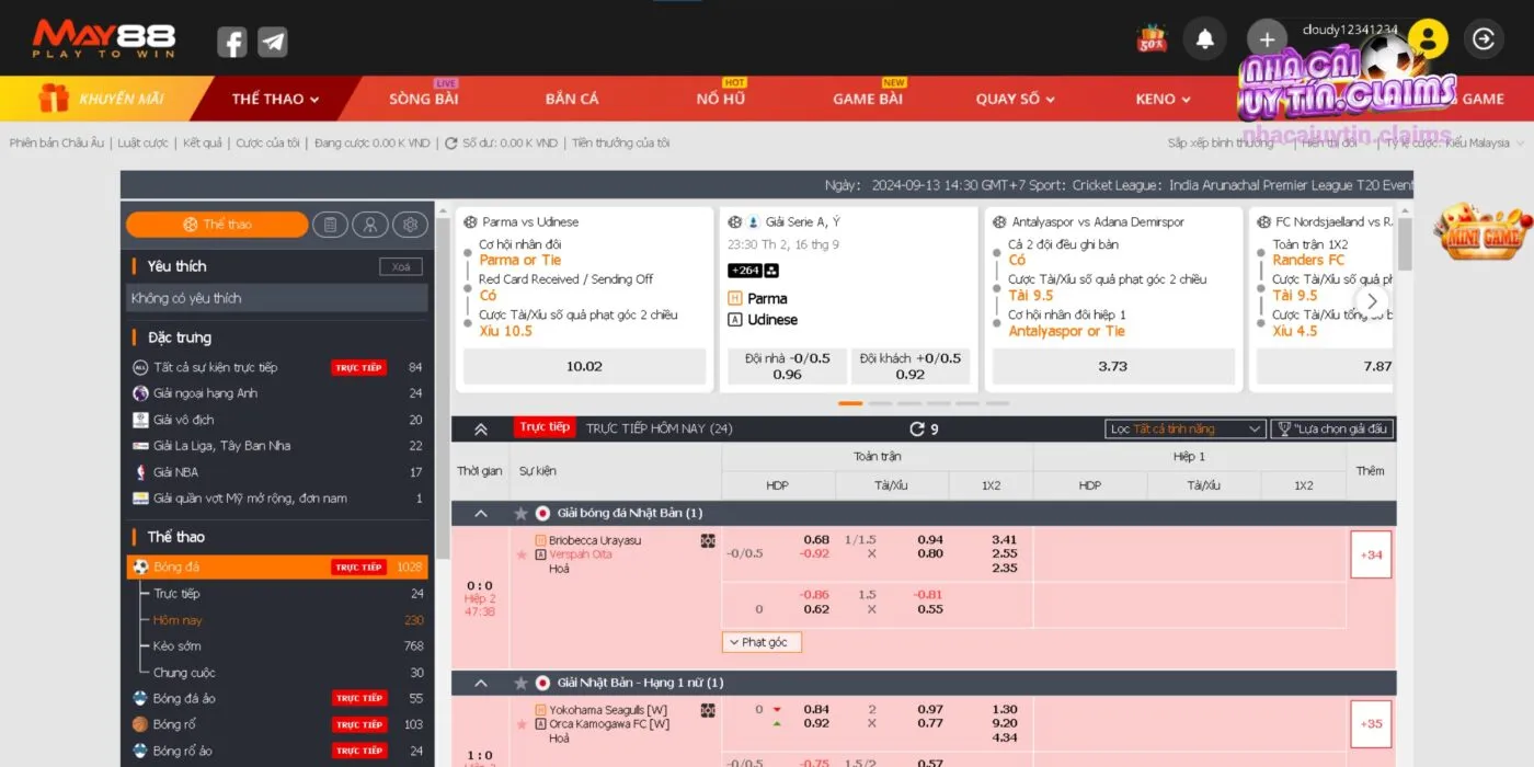 Kèo Bóng Đá Hôm Nay Tại MAY88