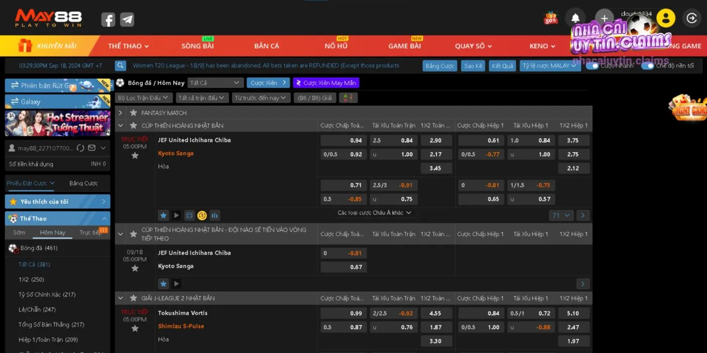 Khám phá các tỷ lệ cá cược bóng đá phổ biến tại May88