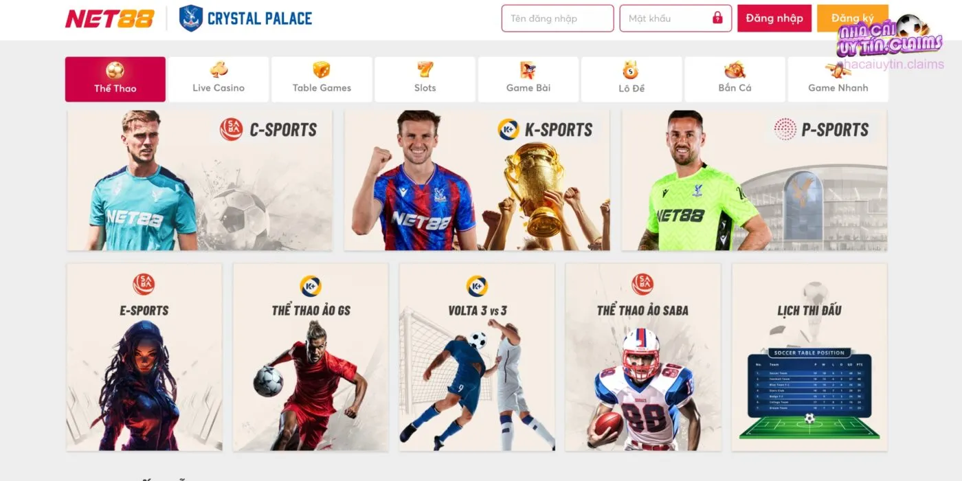 Nhà cái Net88 nổi tiếng với hệ thống sảnh cược đa dạng
