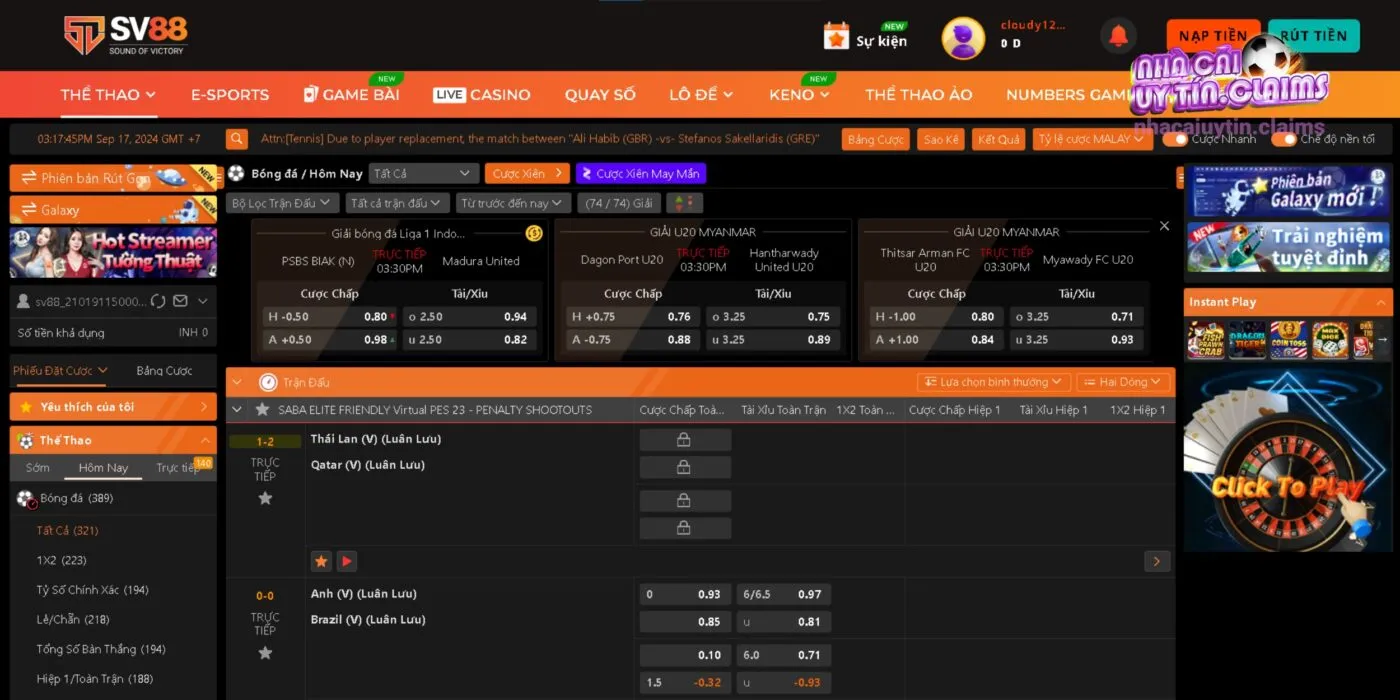 Nhà cái thể thao SV88 xanh chín hàng đầu