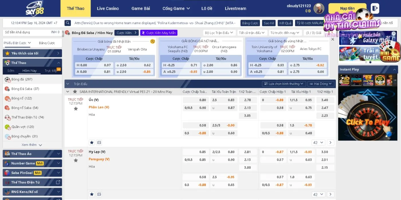SKY88 Cung Cấp Kèo Cược Trực Tuyến Đa Dạng