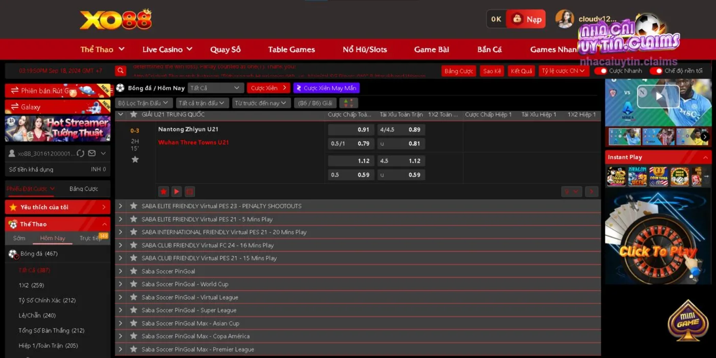 Tỷ lệ bóng đá nhà cái Xo88