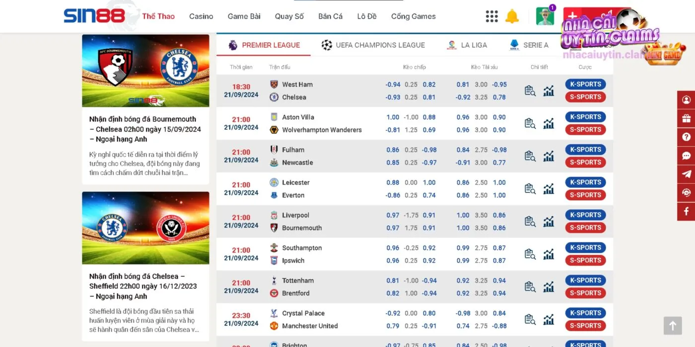 Xem bảng lịch thi đấu để dự đoán tỷ lệ kèo bóng đá